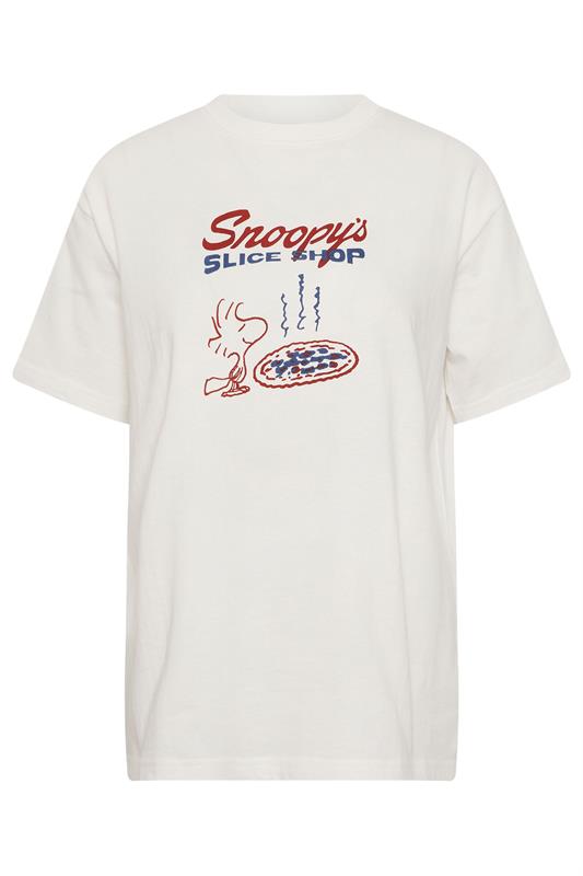 PixieGirl Petite Women's Ivory White Snoopy Graphic Cotton T-Shirt | PixieGirl 1