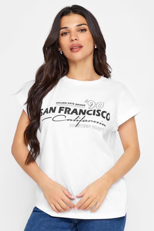 Petite  PixieGirl White 'San Francisco' Slogan Short Sleeve T-Shirt