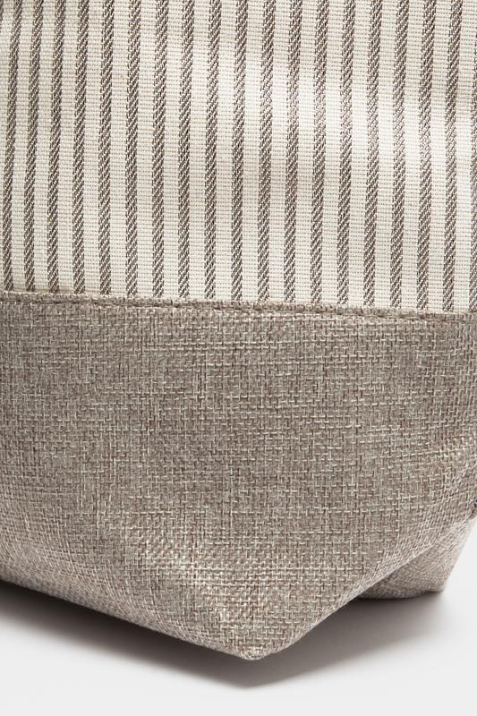 Brown Striped Rope Tote Bag | Yours Clothing 8