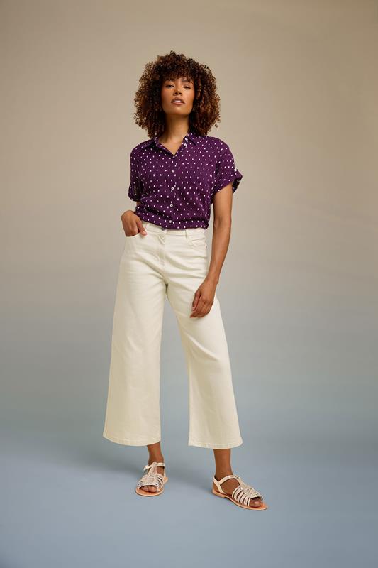  M&Co Cream Wide Leg Cropped Jeans