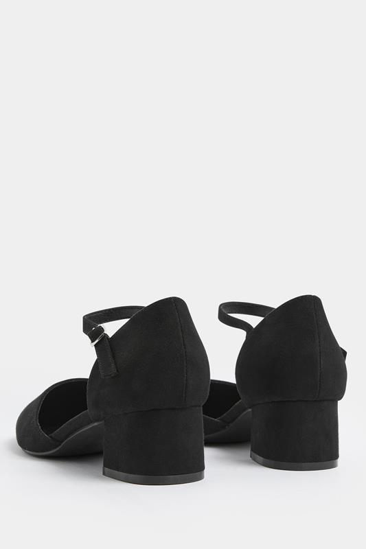 Black Square Toe Block Heels In Wide E & Extra Wide EEE Fit | Yours Clothing 4