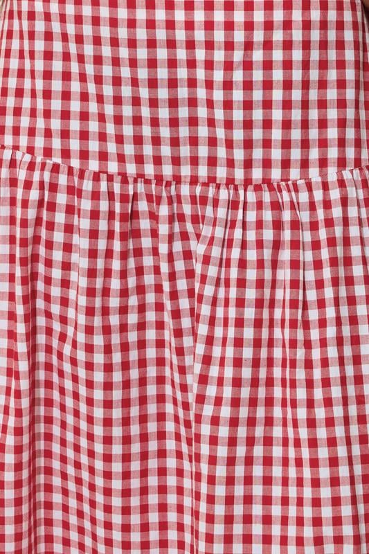 PixieGirl Petite Women's Red Gingham Print Maxi Skirt | PixieGirl 4
