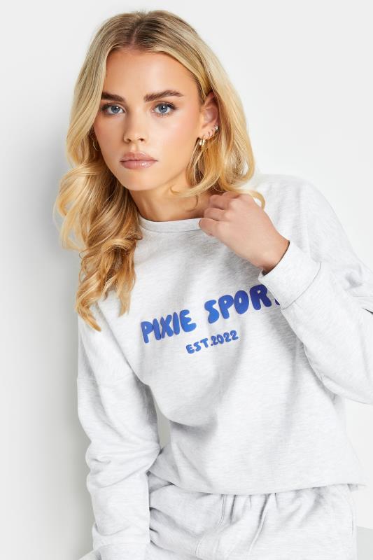 PixieGirl Petite Grey 'Pixie Sport' Slogan Sweatshirt | PixieGirl  5