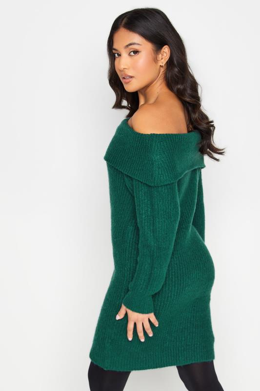 PixieGirl Green Bardot Tunic Knit Dress | PixieGirl 4