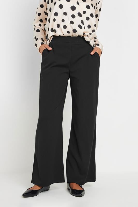 M&Co Black Stretch Scuba Wide Leg Trousers