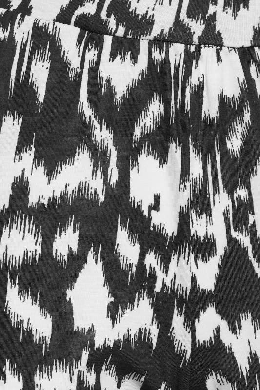 PixieGirl Black Abstract Print Harem Trousers | PixieGirl  4