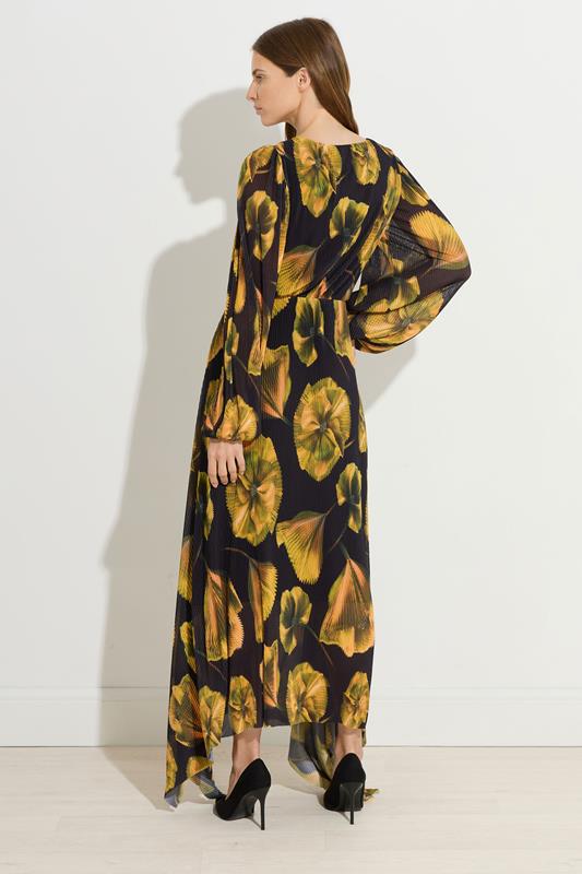STAR Black Floral Mesh Pleated Maxi Dress | StarByJM 3