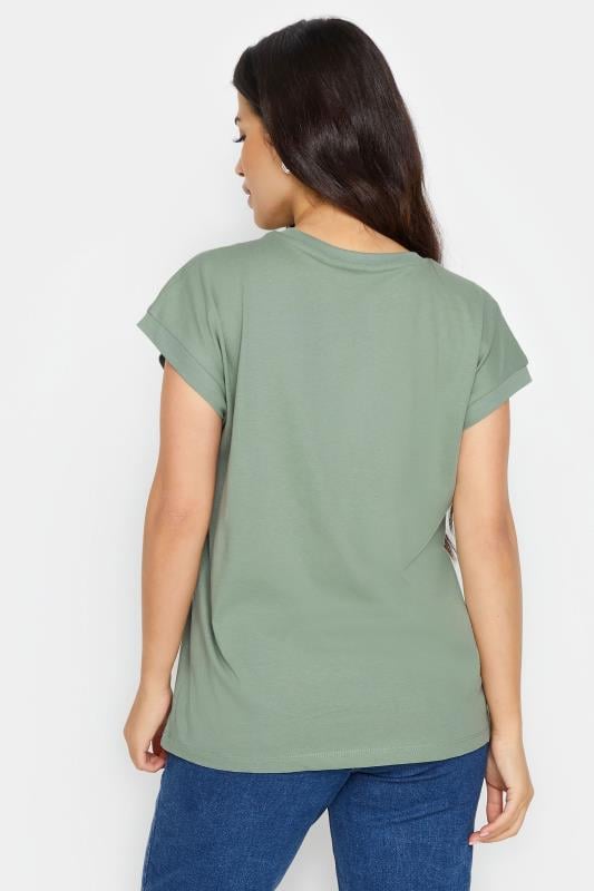 PixieGirl 2 PACK Petite Women's Sage Green & Cream Short Sleeve T-Shirts | PixieGirl 5