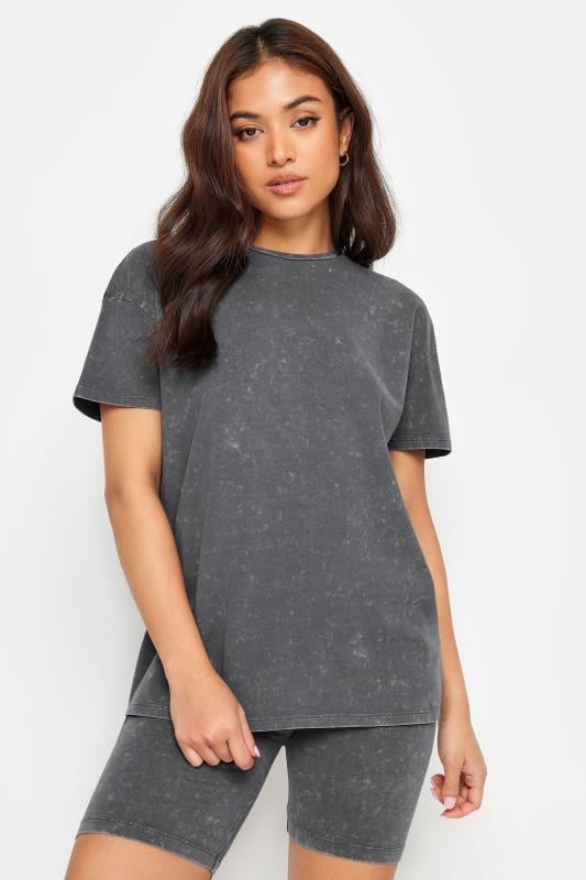 Petite  PixieGirl Grey Acid Wash T-Shirt