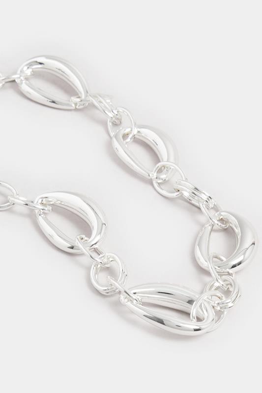 Silver Tone Link Hoop Statement Necklace | Yours Clothing 3