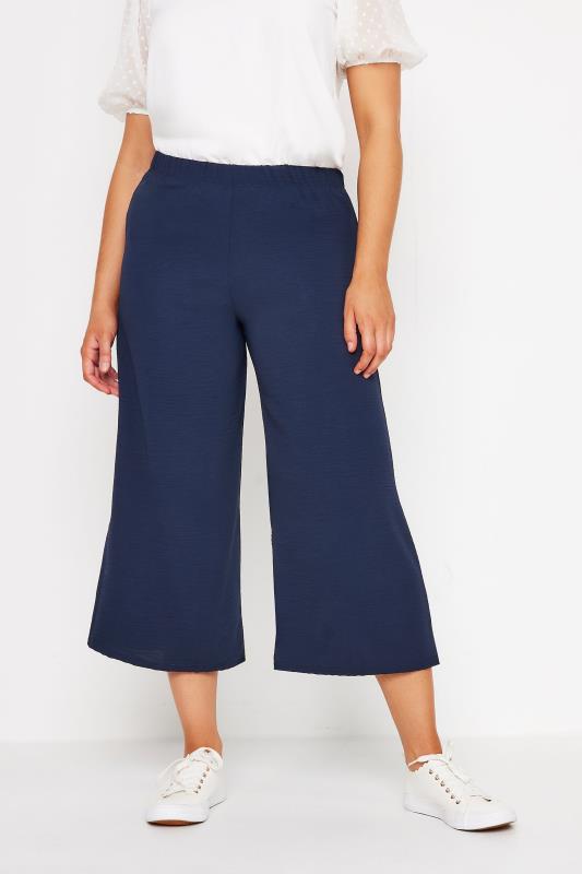  M&Co Navy Blue Soft Crepe Culottes