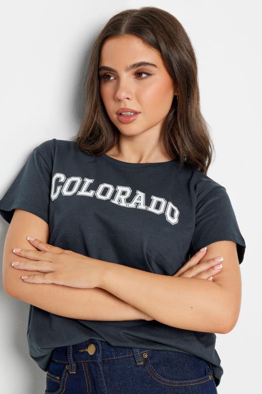 PixieGirl Petite 2 PACK Navy Blue & White  'Colorado' Slogan T-Shirt | PixieGirl  6