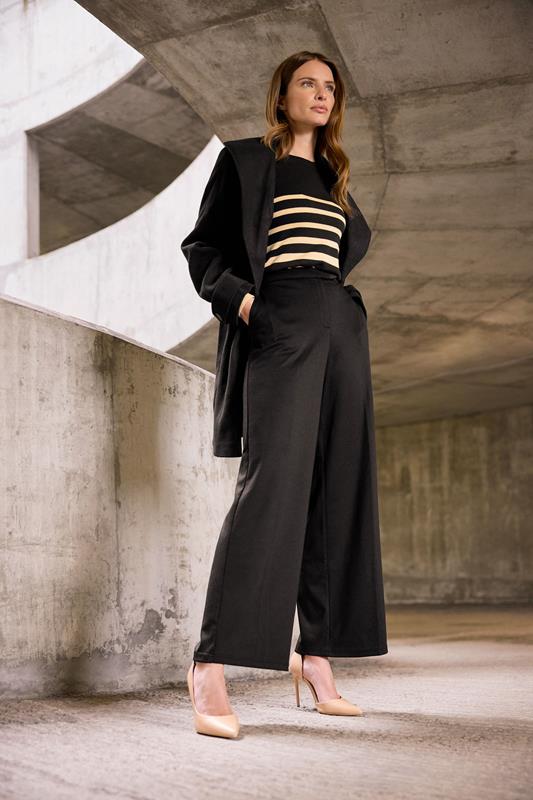 M&Co Black Ponte Wide Leg Trousers | M&Co 6