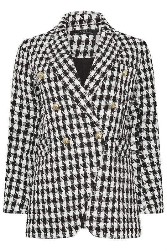   STAR Black Checked Double Breasted Blazer