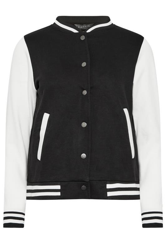 Petite Black & White Varsity Bomber Jacket | PixieGirl 6