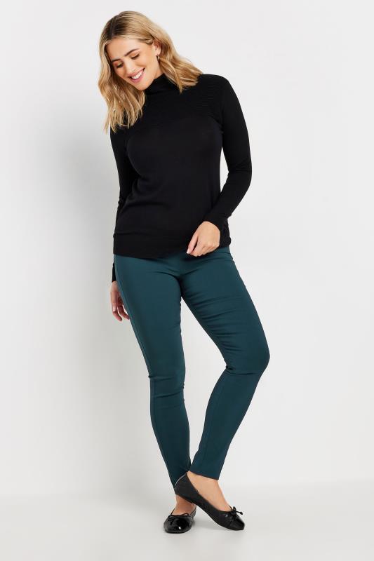 M&Co Navy Blue Skinny Bengaline Trousers | M&Co 1
