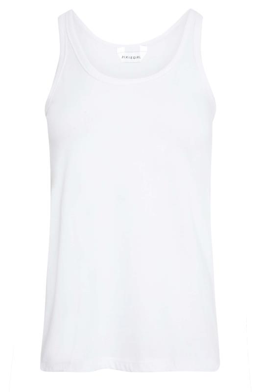 2 PACK Petite White & Black Dipped Hem Vest Tops | PixieGirl 8
