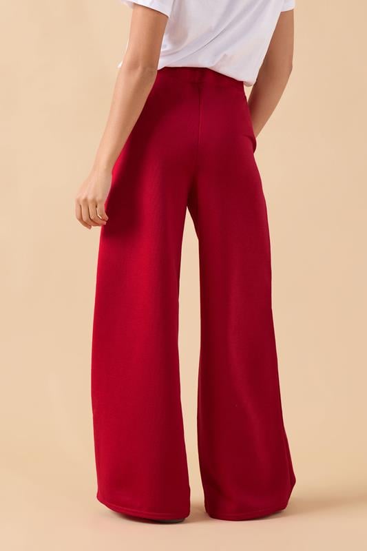 PixieGirl Petite Women's Red Wide Leg Joggers | PixieGirl 3