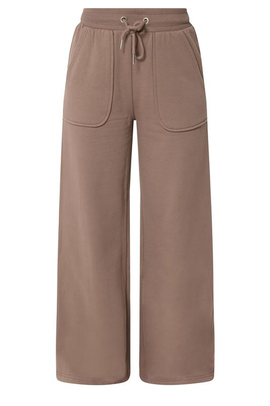 PixieGirl Petite Women's Mocha Brown Wide Leg Joggers | PixieGirl 5