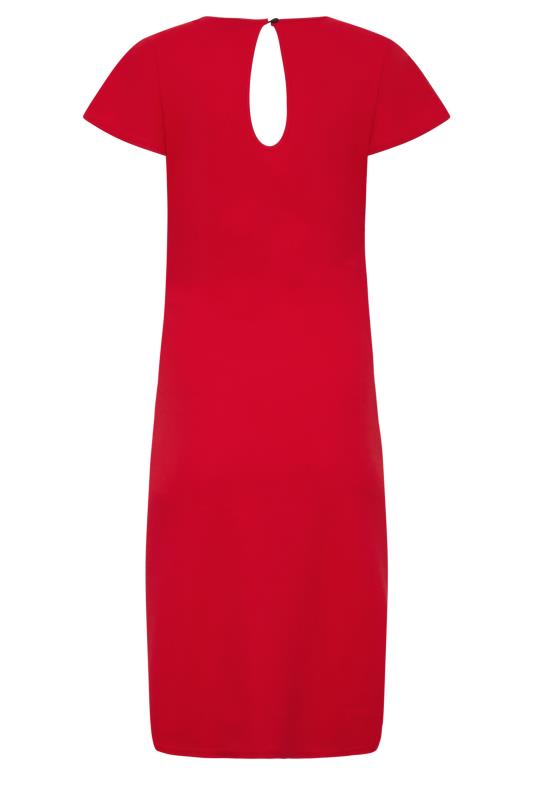 Petite Red Knot Twist Midi Dress | PixieGirl 7