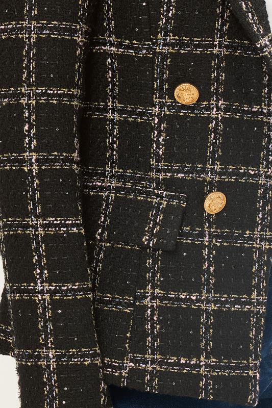 STAR Black Check Boucle Blazer | StarByJM 5
