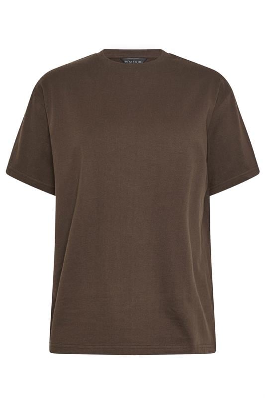 PixieGirl Petite Women's 2 PACK Chocolate Brown & Navy Blue Oversized T-Shirts | PixieGirl 3