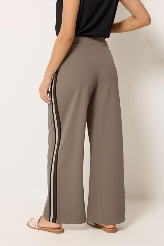 M&Co Petite Mocha Brown Side Stripe Trousers | M&Co 2
