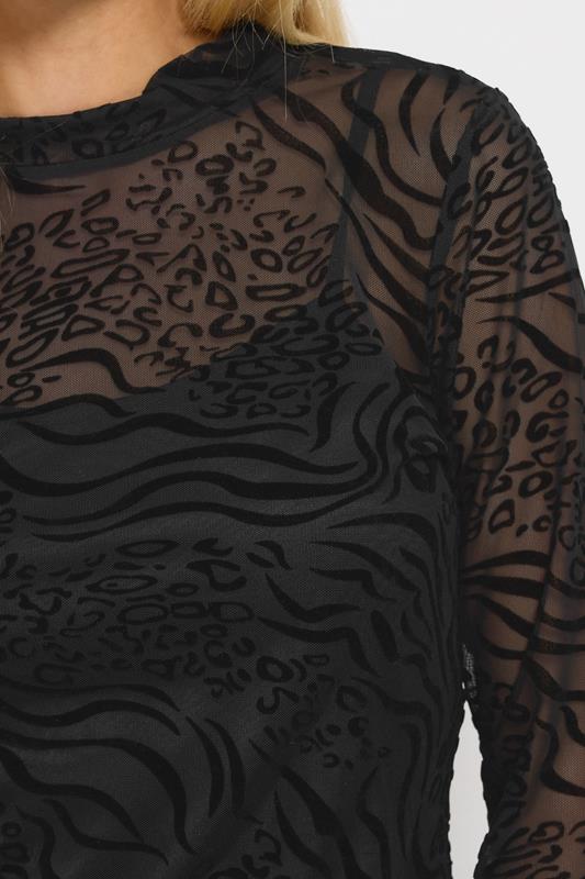 M&Co Petite Black Animal Velvet Top | M&Co 4