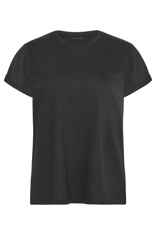 Petite Black Short Sleeve Pocket T-Shirt | PixieGirl  6