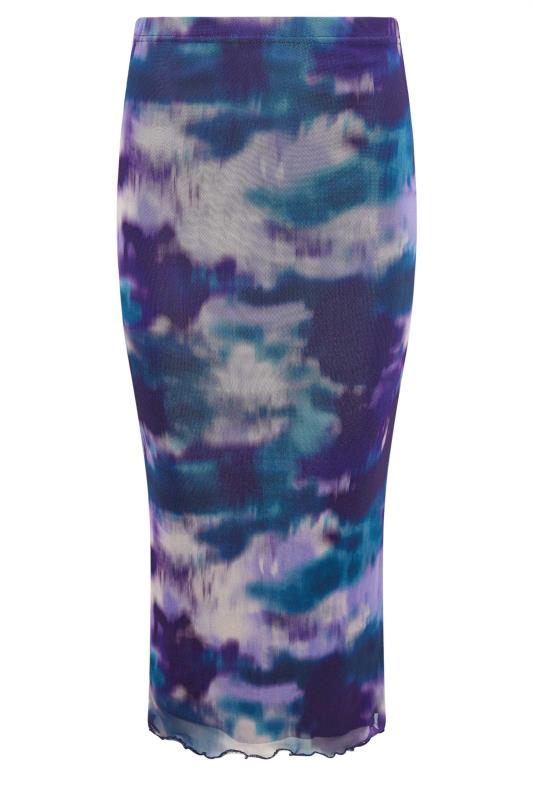 PixieGirl Purple Tie Dye Print Mesh Maxi Skirt | PixieGirl  7