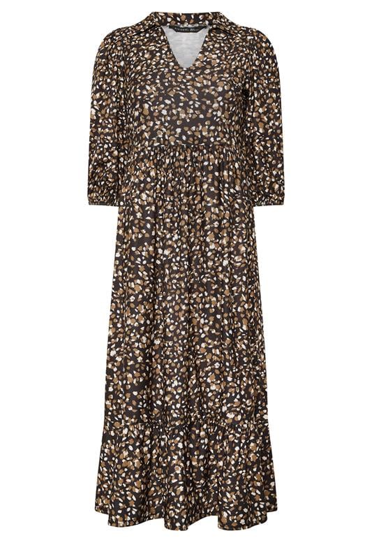 PixieGirl Petite Women's Brown Animal Collar Maxi Dress | PixieGirl 1