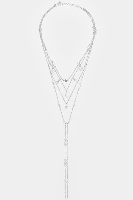 Silver Tone Multi Layer Celestial Necklace | Yours Clothing 2
