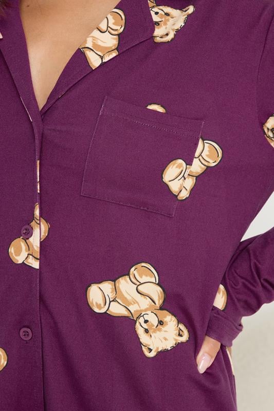 PixieGirl Petite Women's Burgundy Red Soft Touch Teddy Pyjama Set | PixieGirl 4