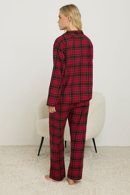 PixieGirl Petite Women's Red & Black Cotton Check Pyjama Set | PixieGirl 3