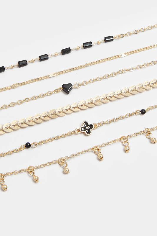 6 PACK Gold Tone Chain Bracelet Set | Yours Clothing 3