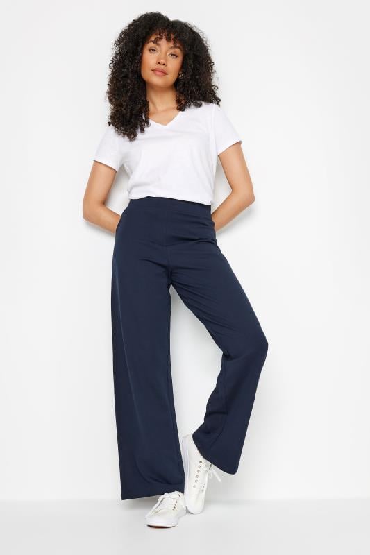 M&Co Navy Blue Wide Leg Yoga Pants | M&Co 1