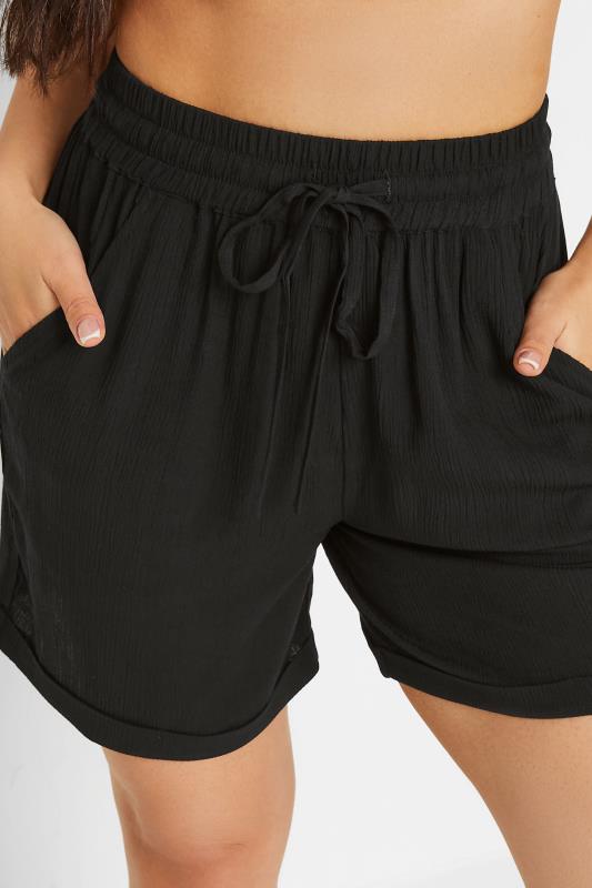 PixieGirl Petite Women's Black Textured Tie Waist Shorts | PixieGirl 4