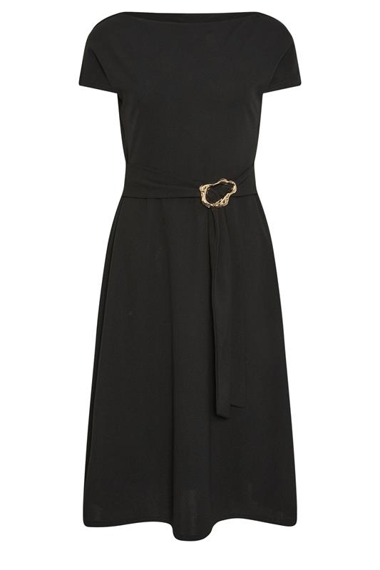 PixieGirl Petite Women's Black Buckle Midi Dress | PixieGirl 5