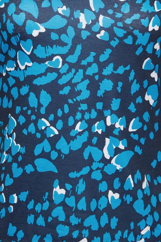 Petite Blue Leopard Print Jersey Top | PixieGirl 5