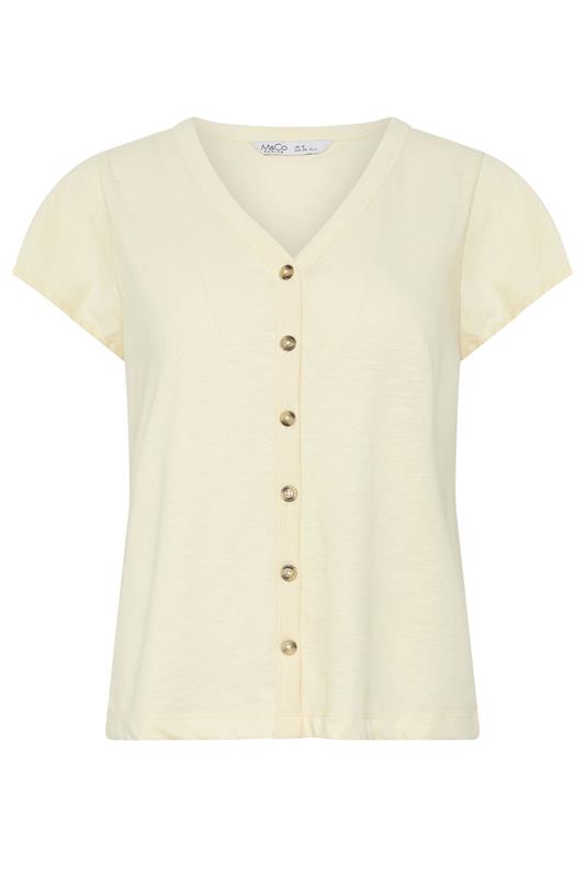 M&Co Petite Lemon Yellow Cotton Frill Sleeve Blouse | M&Co 5
