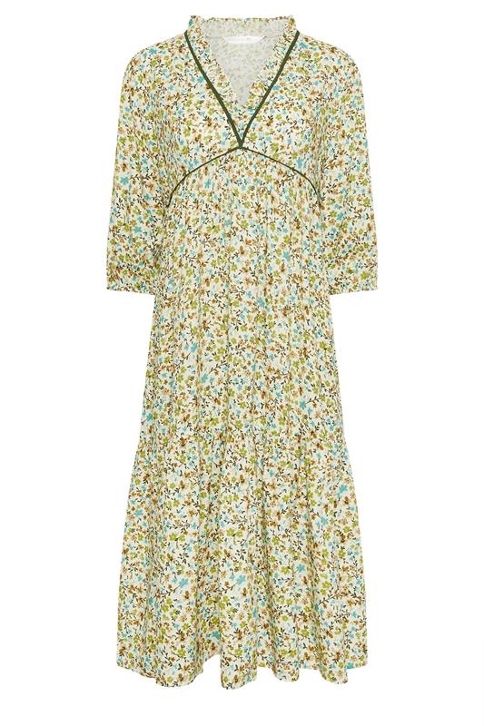 PixieGirl Petite Green Ditsy Frill Midaxi Dress
