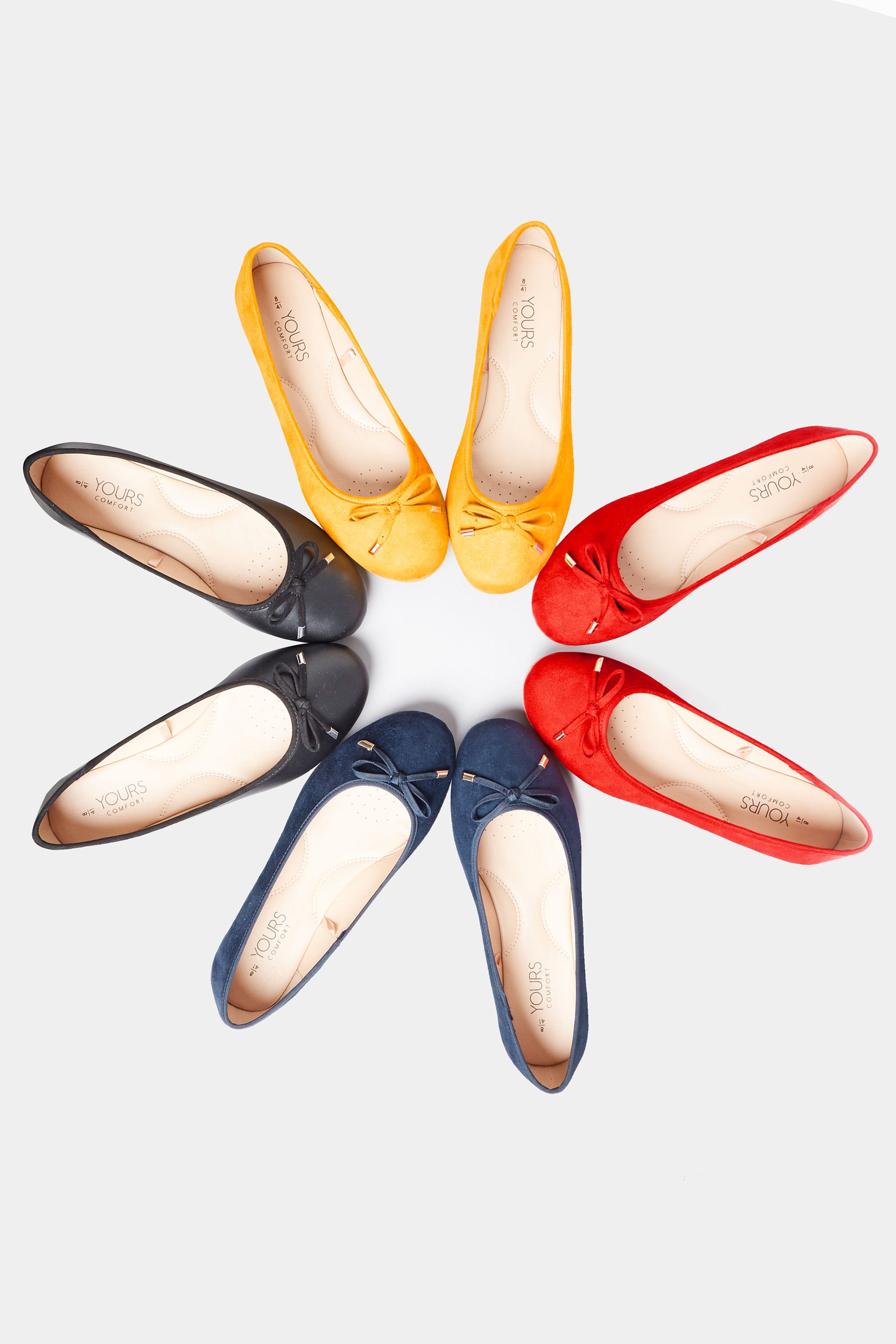 Navy Blue Ballerina Pumps In Wide E Fit & Extra Wide EEE Fit | Yours Clothing 6