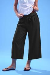 PixieGirl Petite Women's Black Cropped Belted Wide Leg Trousers | PixieGirl 2