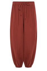 PixieGirl Petite Brick Red Cheesecloth Cotton Balloon Trousers