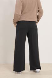 M&Co Petite Black & Brown Side Stripe Cotton Wide Leg Joggers | M&Co 4