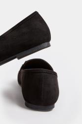 Black Faux Suede Loafers In Wide E Fit | Yours Clothing 4