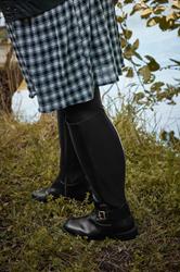 Black Buckle Stretch Knee High Boots In Extra Wide EEE Fit | Yours Clothing 1