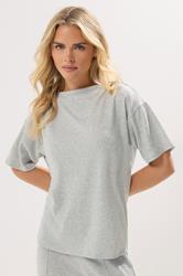 PixieGirl Petite Women's Grey Marl Soft Touch Short Sleeve Top | PixieGirl 1