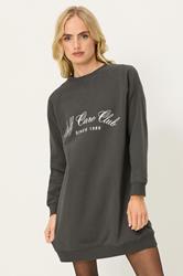 PixieGirl Petite Women's Grey 'Self Care Club' Sweatshirt Dress | PixieGirl 2