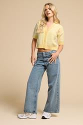 PixieGirl Petite Women's Yellow Knitted Gingham Cardigan | PixieGirl 2